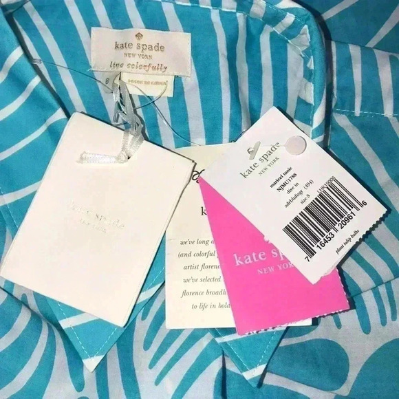 Kate Spade Maricel Button Front Mini Dress NWT Size 8 - Picture 6 of 7